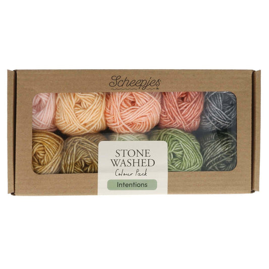 [Scheepjes] 24532 Stone Washed Colour Pack Intentions Yarn - 25g