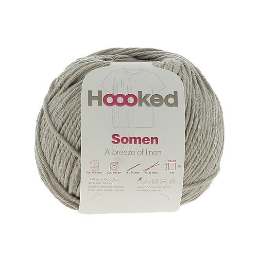 [Hoooked] SO1250G Somen Taupe Brown Cotton/Linen Blend Yarn - 82.5M, 50g