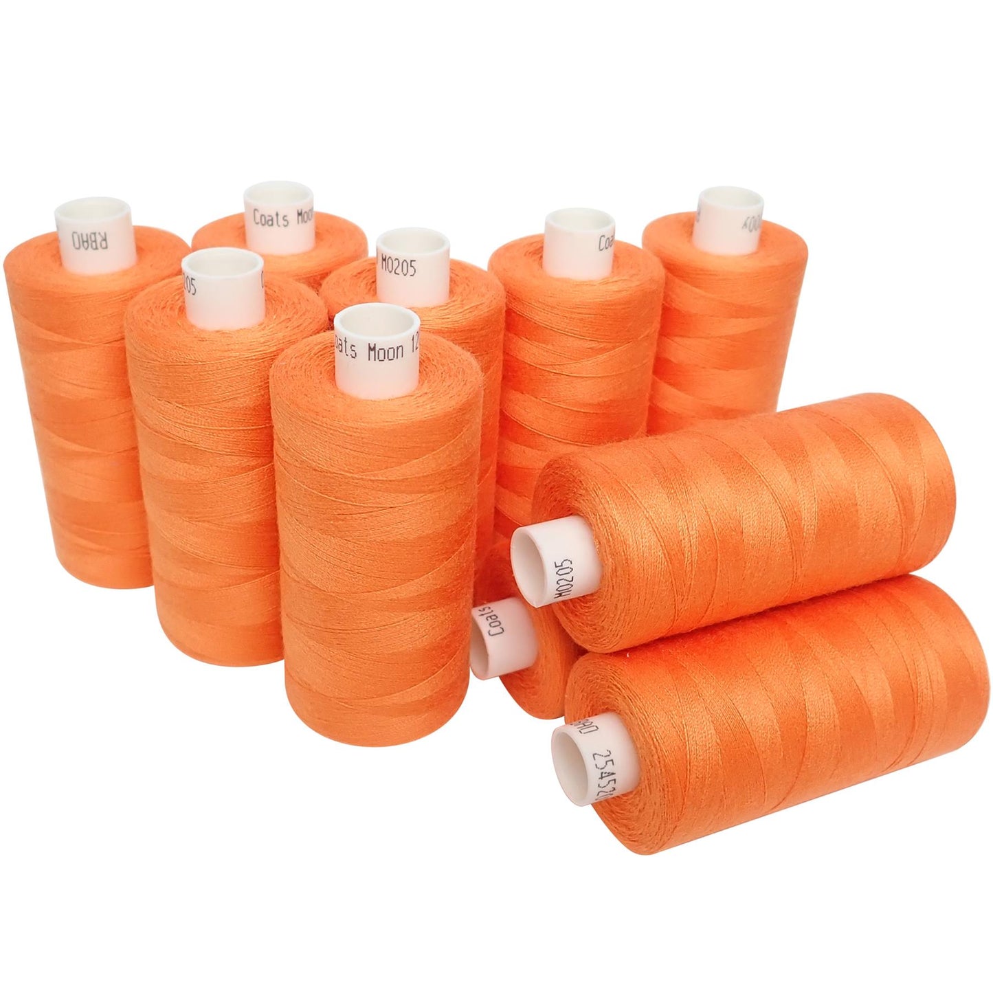 [Moon Thread] M020510 Light Orange Spun Polyester Sewing Thread - 1000M, Pack of 10