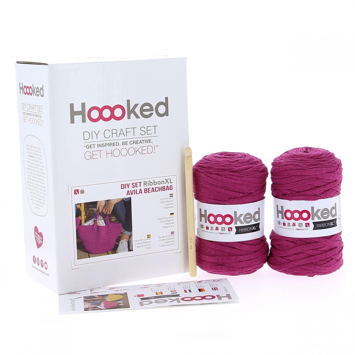 Hoooked RibbonXL Crazy Plum 0.8 Cotton Avila Beachbag Crochet Kit
