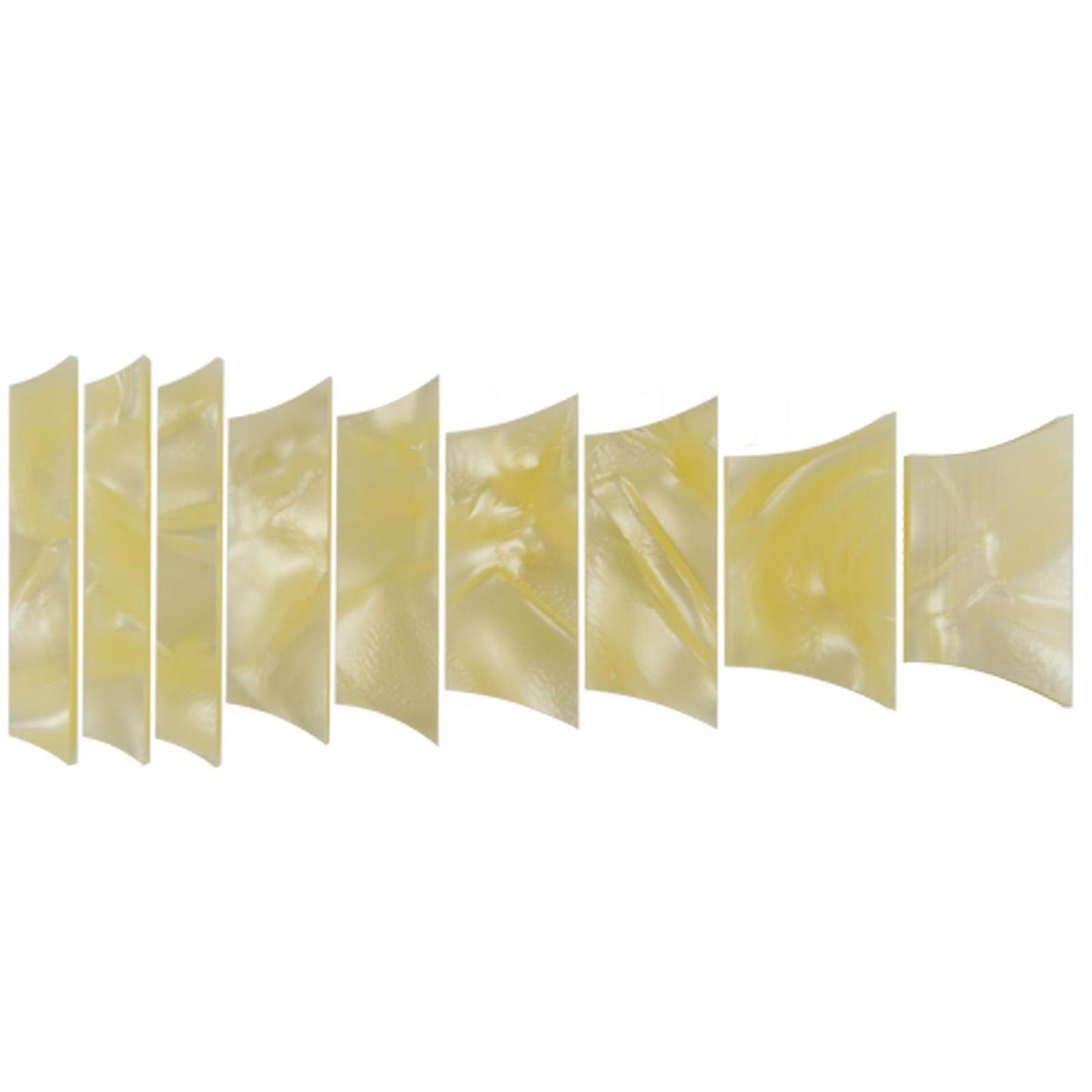 Incudo Yellow Large Pattern Pearloid Celluloid Trapezoid Crown Guitar Fretmarker Inlay Set - Set of 10