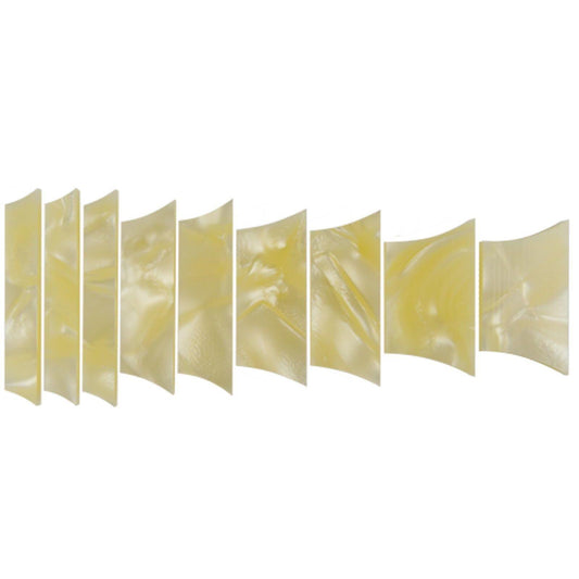 Incudo Yellow Large Pattern Pearloid Celluloid Trapezoid Crown Guitar Fretmarker Inlay Set - Set of 10