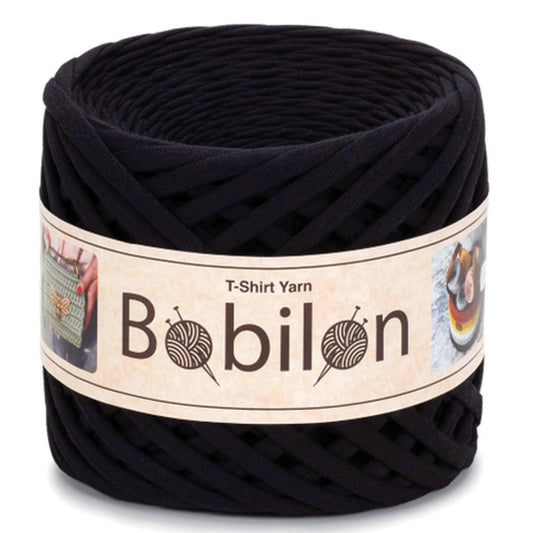 [Bobilon] Medium Black Passion Cotton T-Shirt Yarn - 100M, 7-9mm, 320g