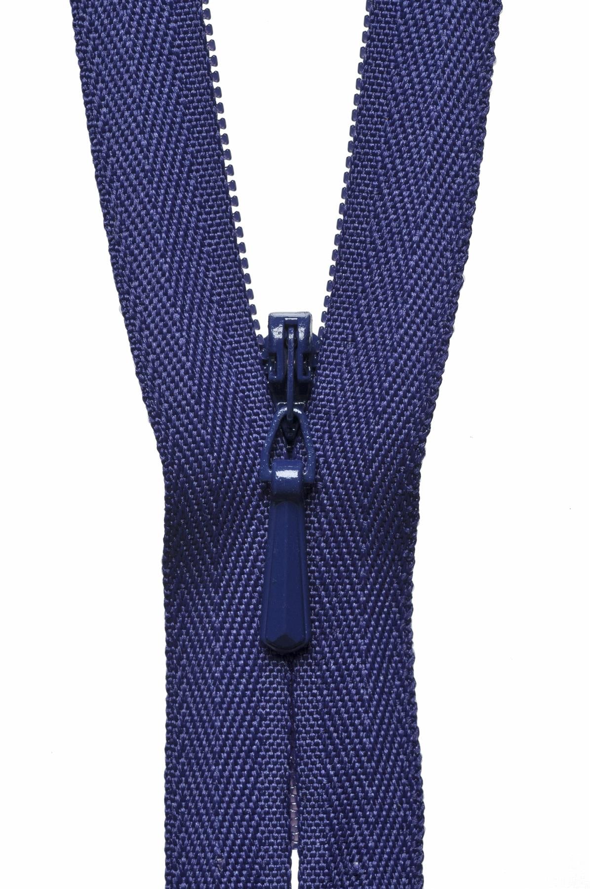 [YKK] Dark Purple Concealed Zip - 23Cm