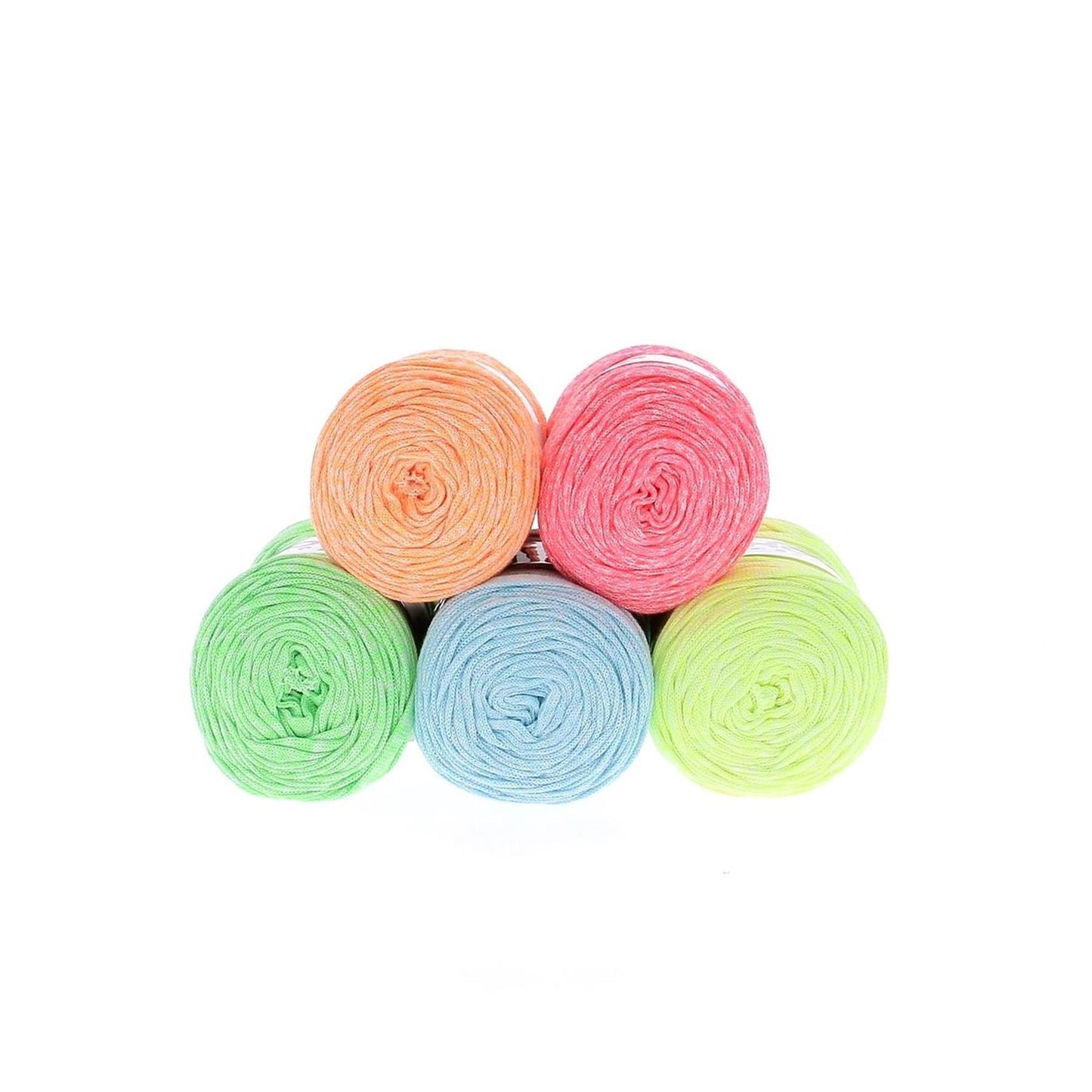 [Hoooked] RibbonXL Neon Rainbow Splash Cotton Yarn - 120M, 250g Pack of 5