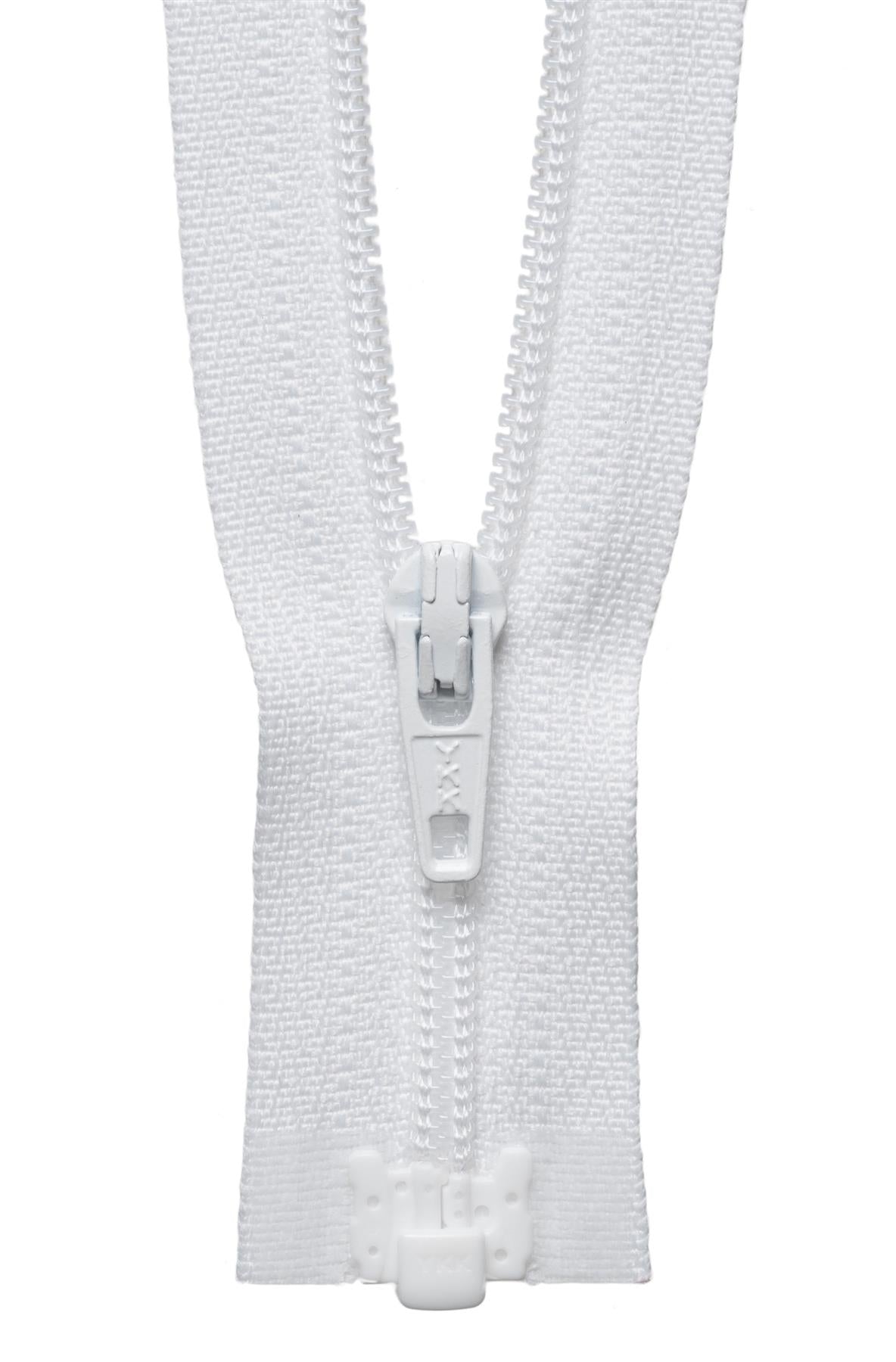 [YKK] White Light-Weight Open End Zip - 30Cm