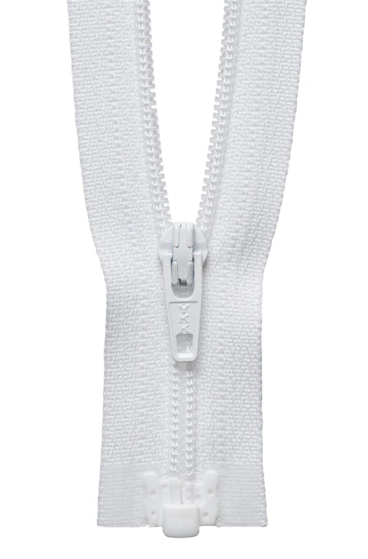[YKK] White Light-Weight Open End Zip - 30Cm