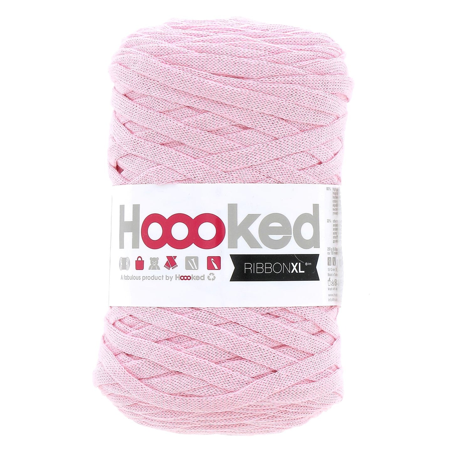 Hoooked RXL40 RibbonXL Sweet Pink 0.8 Cotton T-Shirt Yarn - 120m (393.7'), 250g