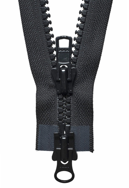 [YKK] Black Vislon Heavy Two-Way Open End Zip - 76Cm