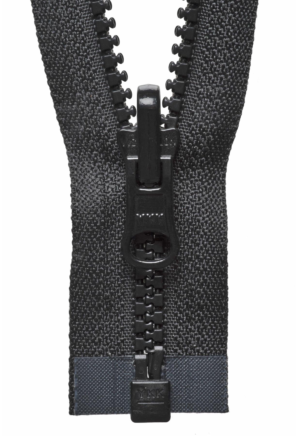 [YKK] Black Vislon Flip Over Zip - 61Cm