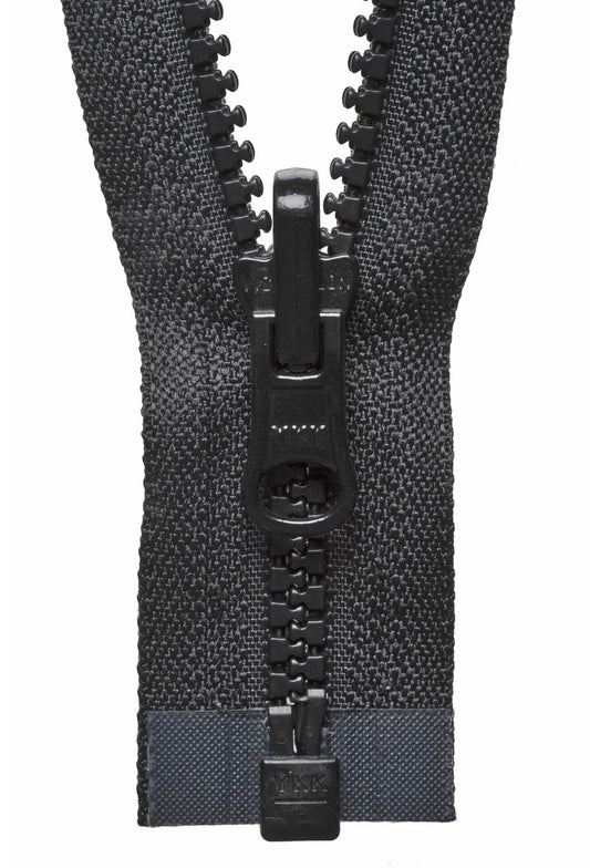 [YKK] Black Vislon Flip Over Zip - 61Cm