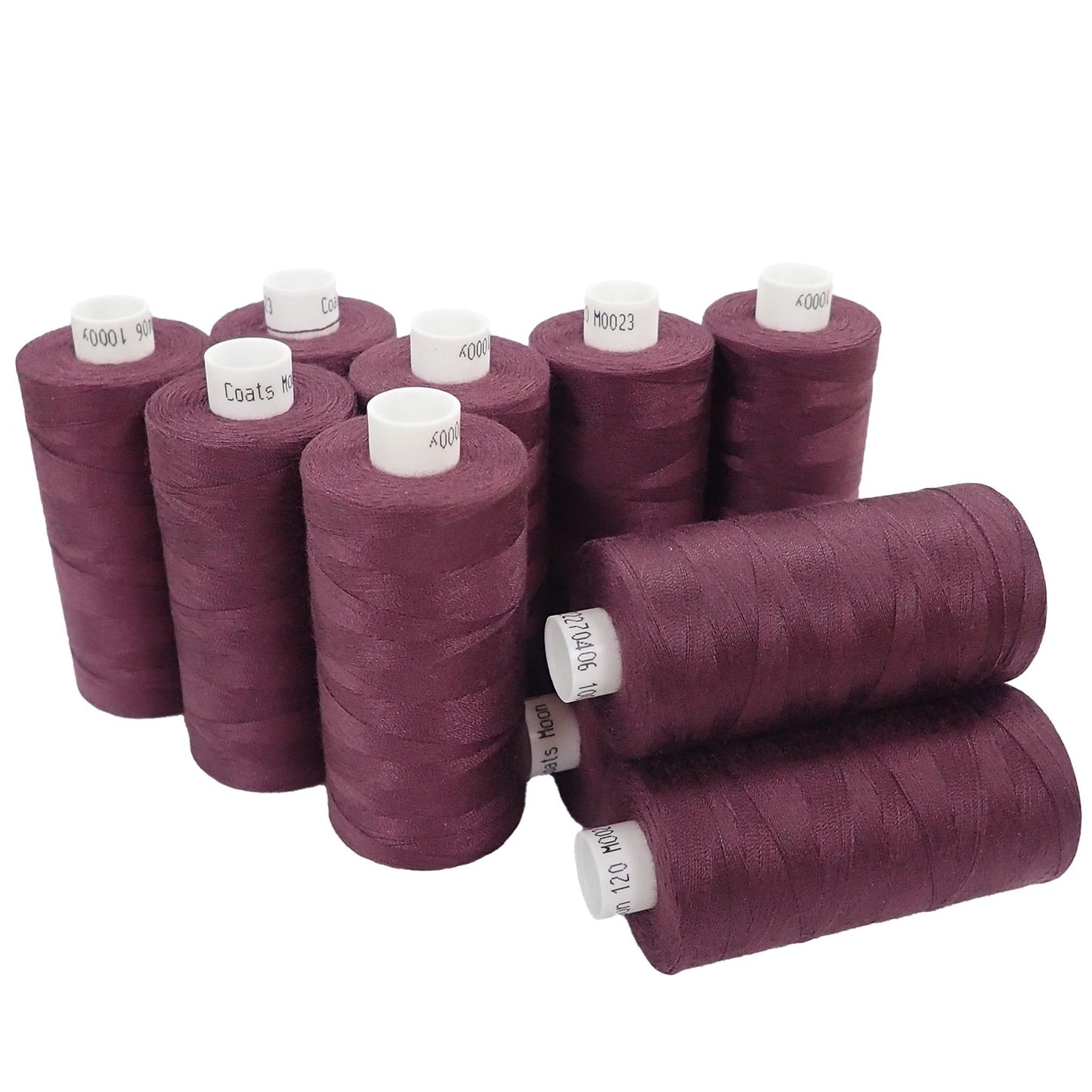 [Moon Thread] M002310 Burgundy Spun Polyester Sewing Thread - 1000M, Pack of 10