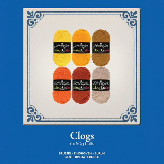 [Scheepjes] 24918 Colour Crafter Pack Clogs Yarn - 50g Pack of 6