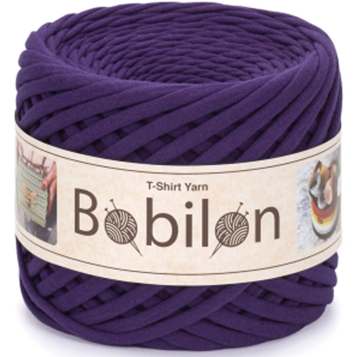 [Bobilon] Mini Violet Cotton T-Shirt Yarn - 100M, 5-7mm, 220g