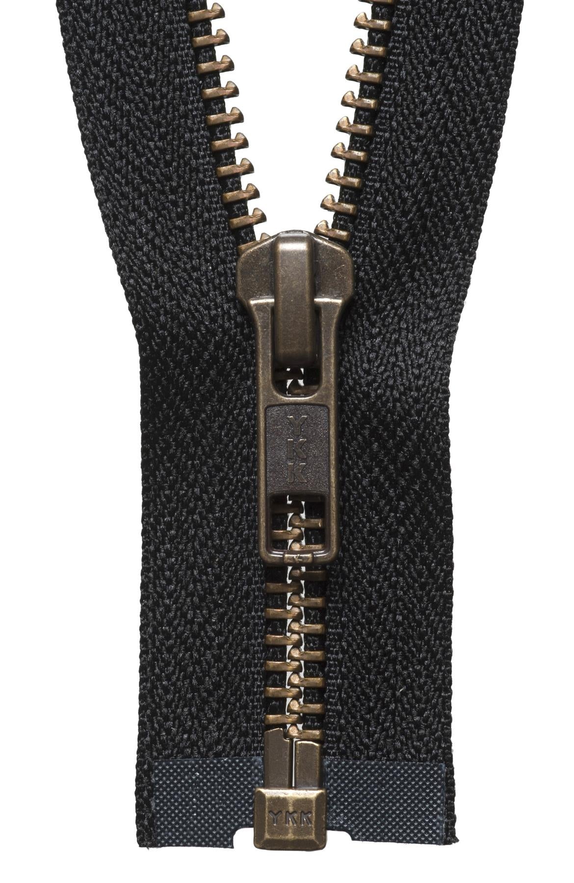 [YKK] Black Strong Metal Tooth Open End Zip - 71Cm