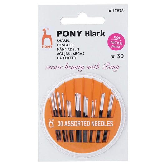 [Pony] Sharps Black with White Eye Hand Sewing Needles Assorted