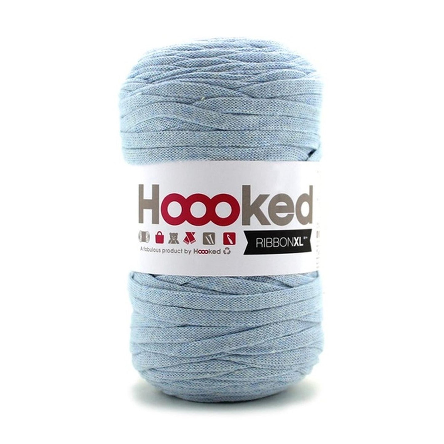 Hoooked RXL44 RibbonXL Powder Blue 0.8 Cotton T-Shirt Yarn - 120m (393.7'), 250g