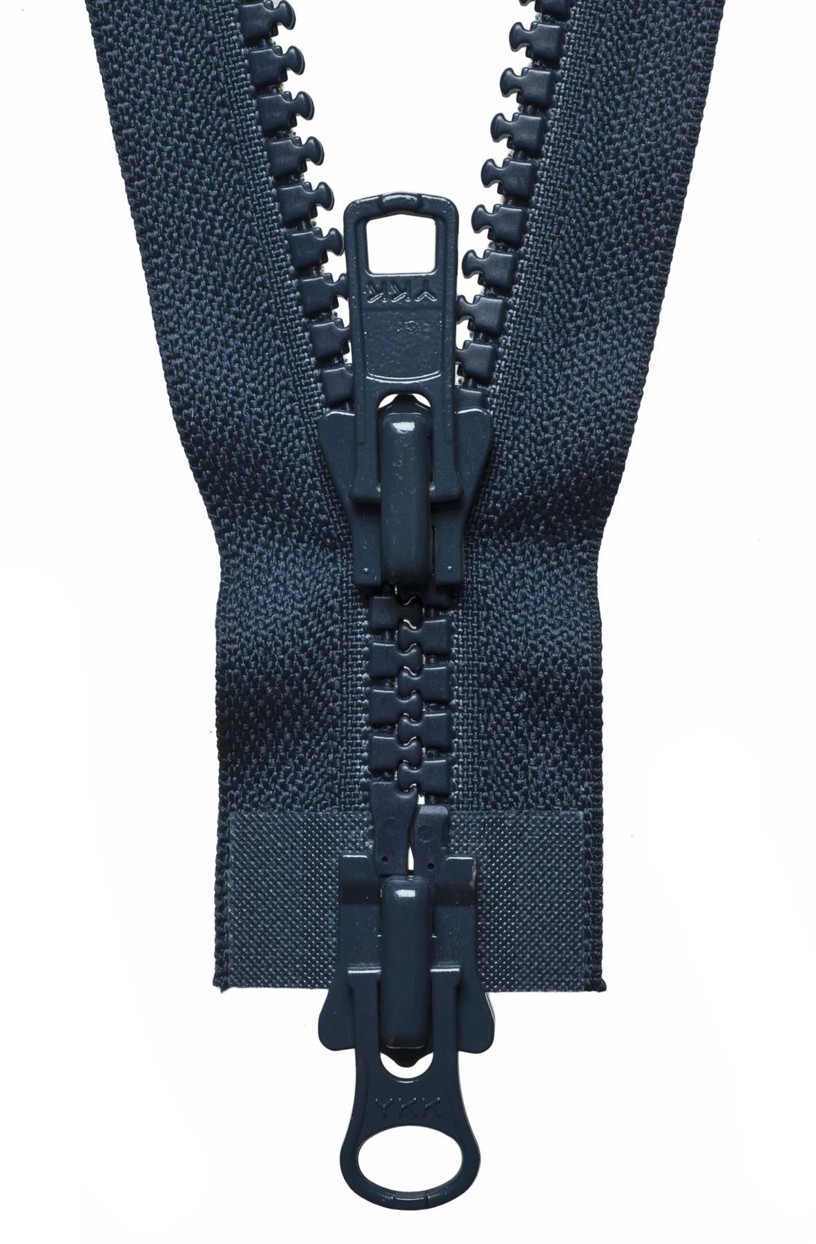 [YKK] Dark Navy Vislon Heavy Two-Way Open End Zip - 61Cm