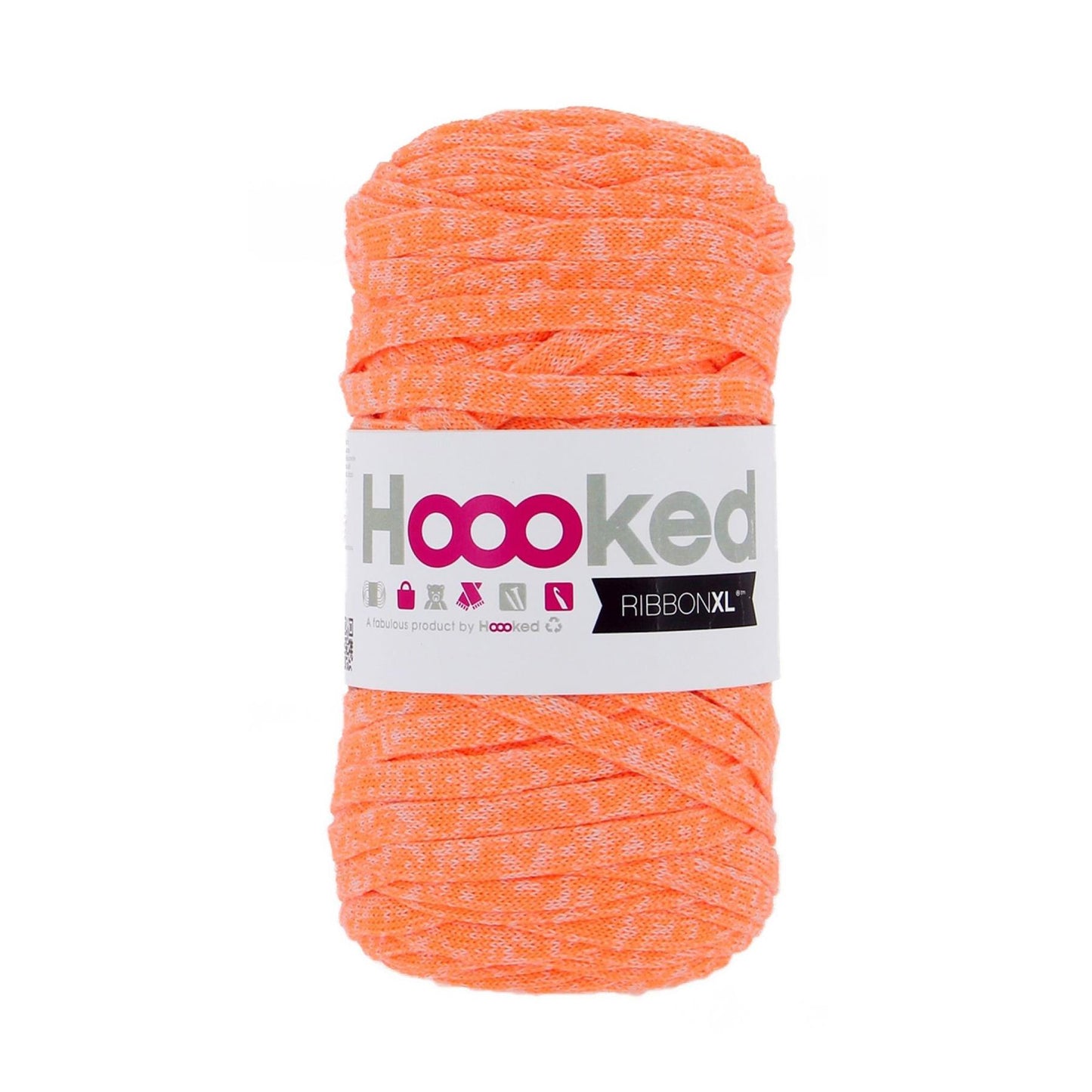 [Hoooked] RXL NEON 5 RibbonXL Neon Atomic Tangerine Cotton Yarn - 120M, 250g