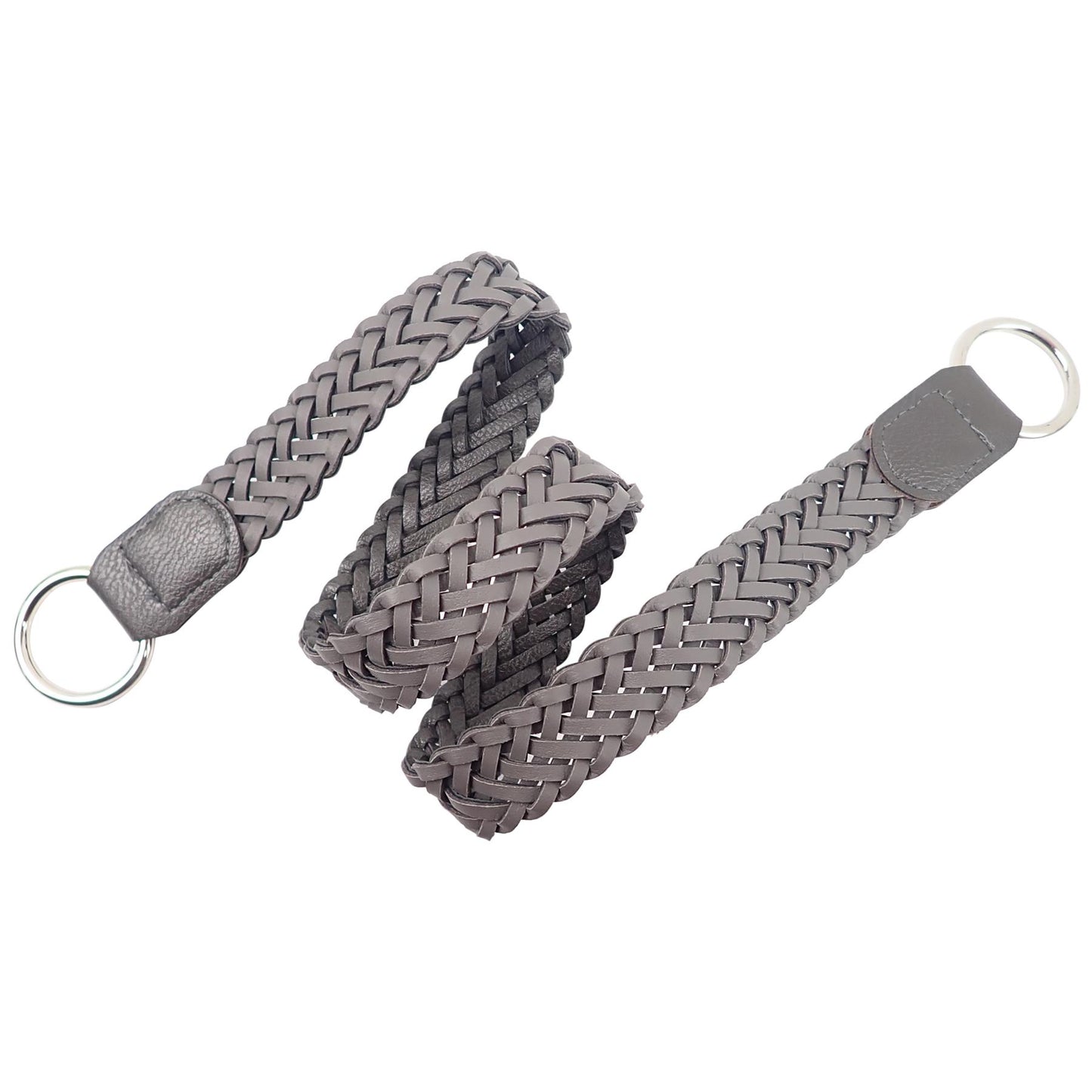 [Hoooked] MA119GREY xl Vegan Leather Grey Vegan Leather Braided Strap