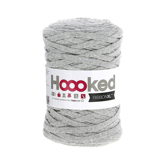Hoooked RXL41 RibbonXL Silver Grey 0.8 Cotton T-Shirt Yarn - 120m (393.7'), 250g
