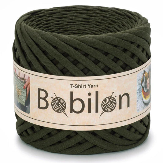 [Bobilon] Medium Moss Green Cotton T-Shirt Yarn - 100M, 7-9mm, 320g
