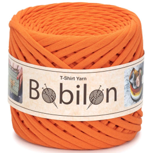 [Bobilon] Mini Orange Cotton T-Shirt Yarn - 100M, 5-7mm, 220g