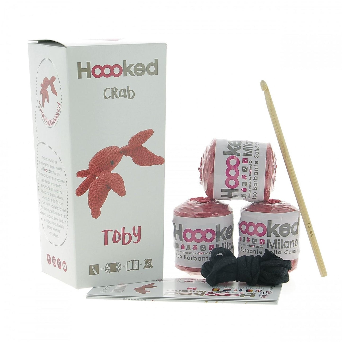 Hoooked Eco Barbante Milano Cotton Crab Toby Crochet Amigurumi Kit