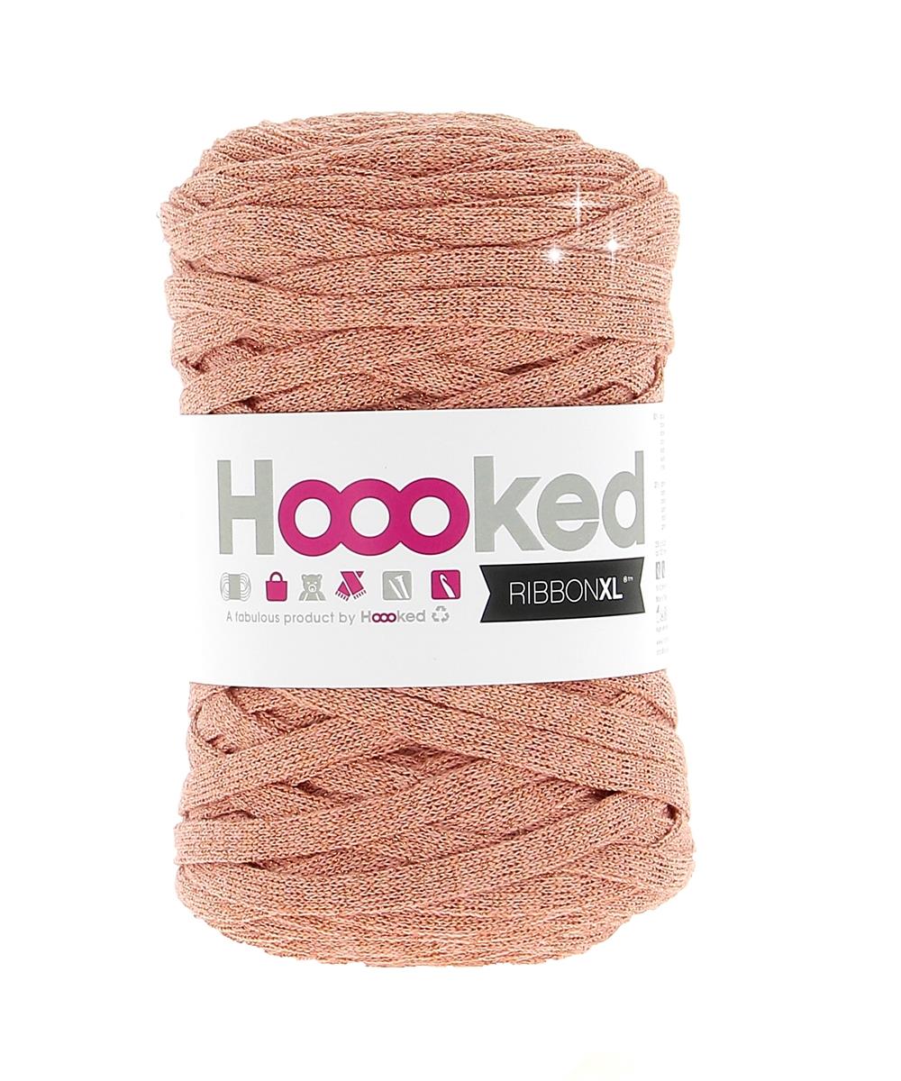 Hoooked RXL Lurex 6 RibbonXL Rose Gold 0.8 Cotton T-Shirt Yarn - 120m (393.7'), 250g