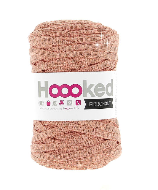 Hoooked RXL Lurex 6 RibbonXL Rose Gold 0.8 Cotton T-Shirt Yarn - 120m (393.7'), 250g