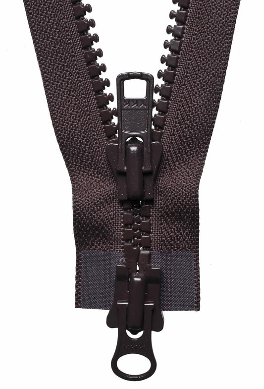 [YKK] Brown Vislon Heavy Two-Way Open End Zip - 61Cm