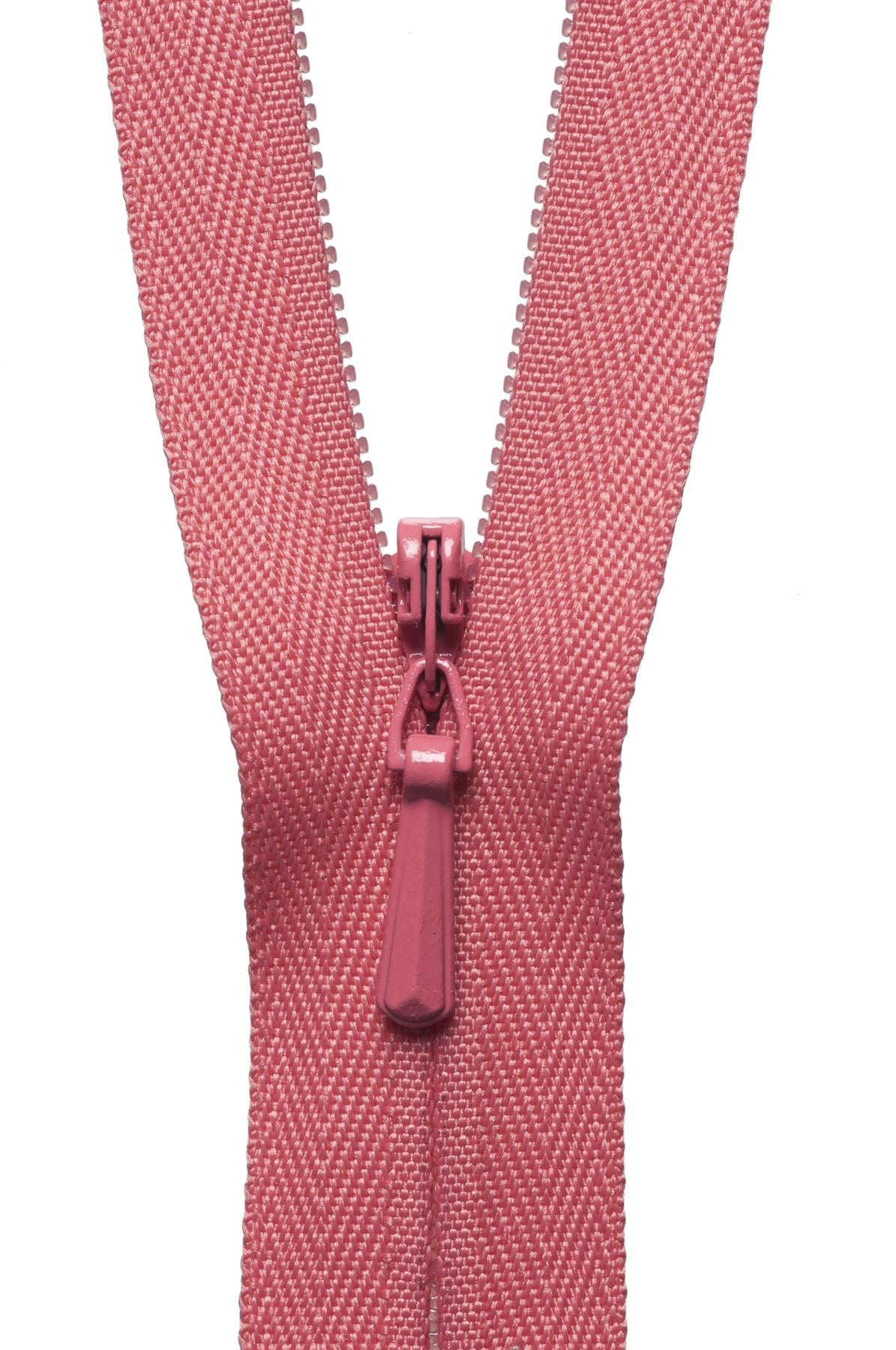 [YKK] Coral Pink Concealed Zip - 56Cm
