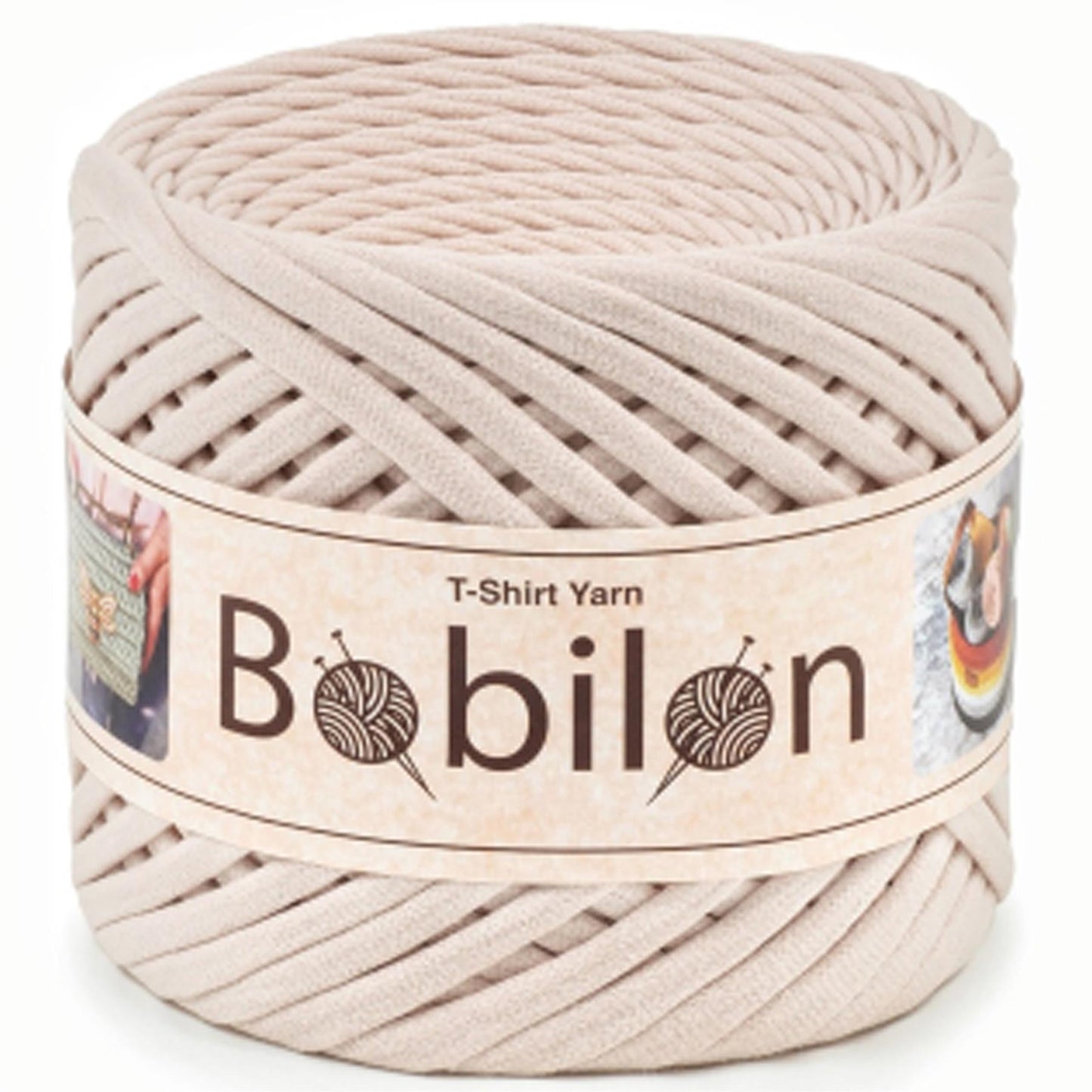 [Bobilon] Mini Ivory Cotton T-Shirt Yarn - 100M, 5-7mm, 220g