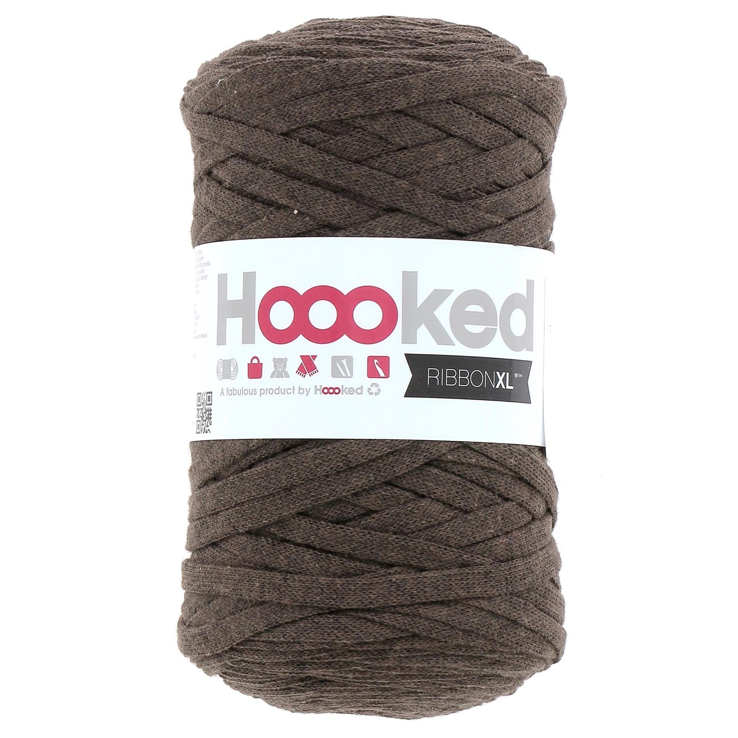 Hoooked RXL39 RibbonXL Tobacco Brown 0.8 Cotton T-Shirt Yarn - 120m (393.7'), 250g