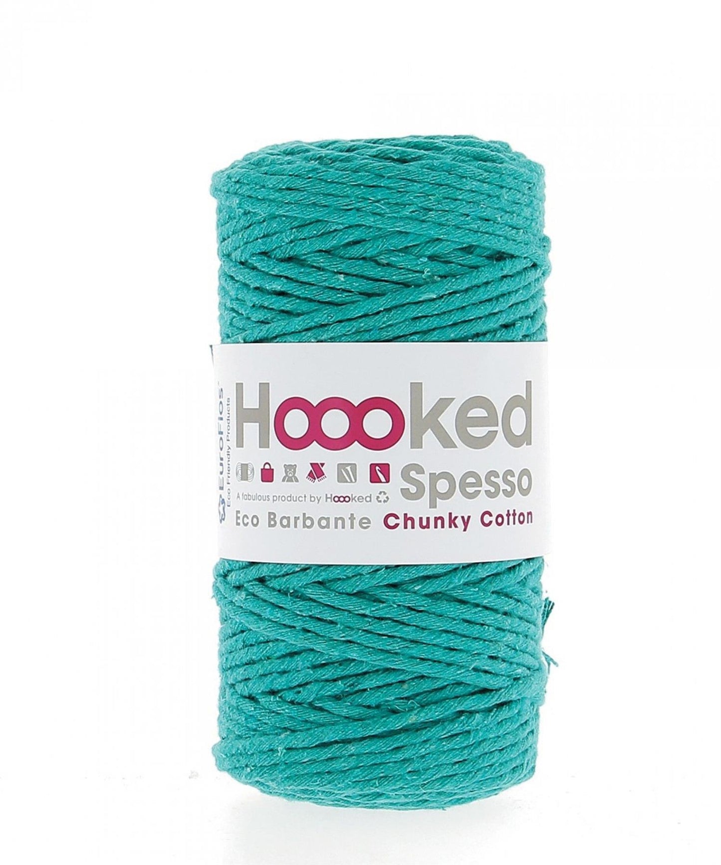 Hoooked Spesso Chunky Cotton Lagoon Green Cotton Yarn - 127m (416.7'), 500g