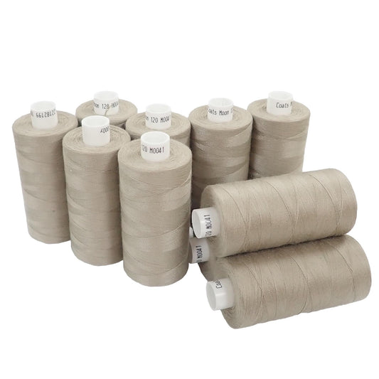 [Moon Thread] M004110 Beige Spun Polyester Sewing Thread - 1000M, Pack of 10