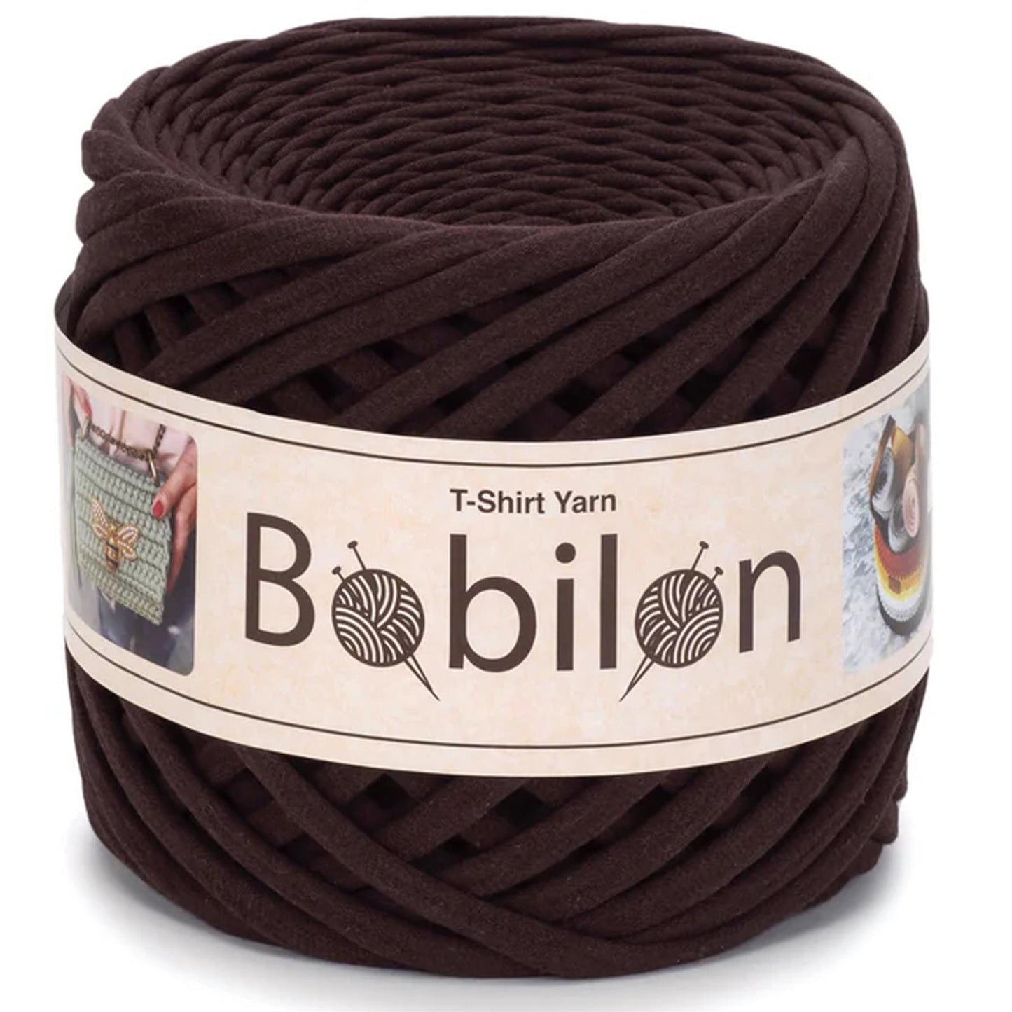 [Bobilon] Medium Hot Chocolate Cotton T-Shirt Yarn - 100M, 7-9mm, 320g