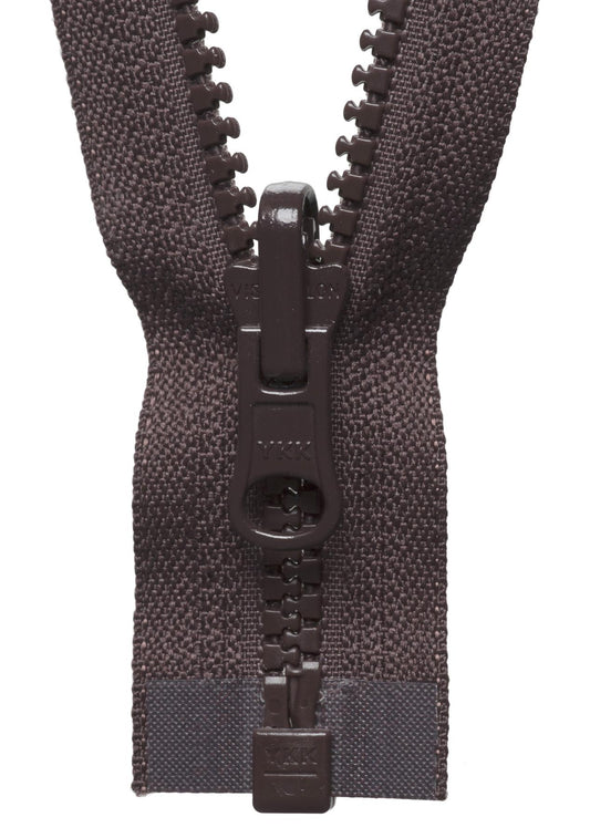 [YKK] Brown Vislon Flip Over Zip - 76Cm