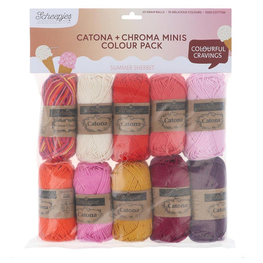 [Scheepjes] 24964 Catona and Chroma Colour Pack Sher. Yarn - 25g