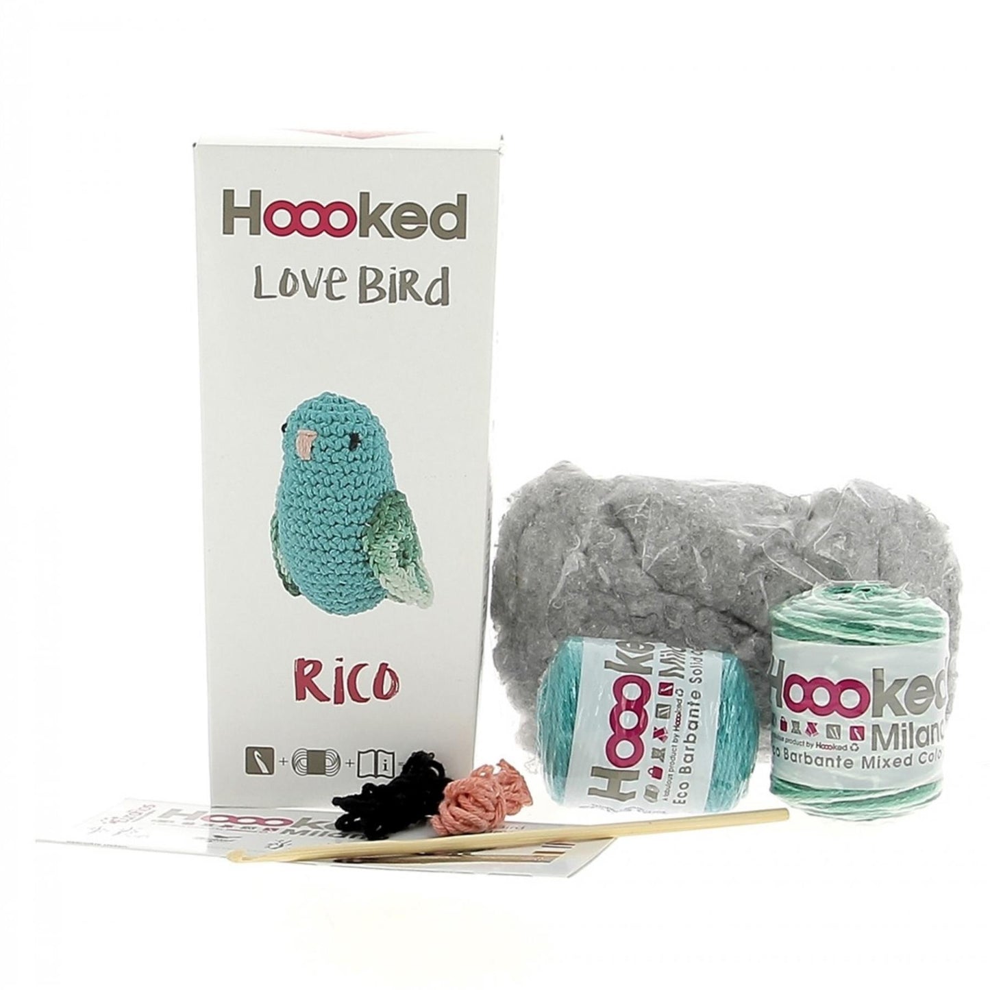 Hoooked Eco Barbante Milano Cotton Love Bird Rico Lagoon Crochet Amigurumi Kit