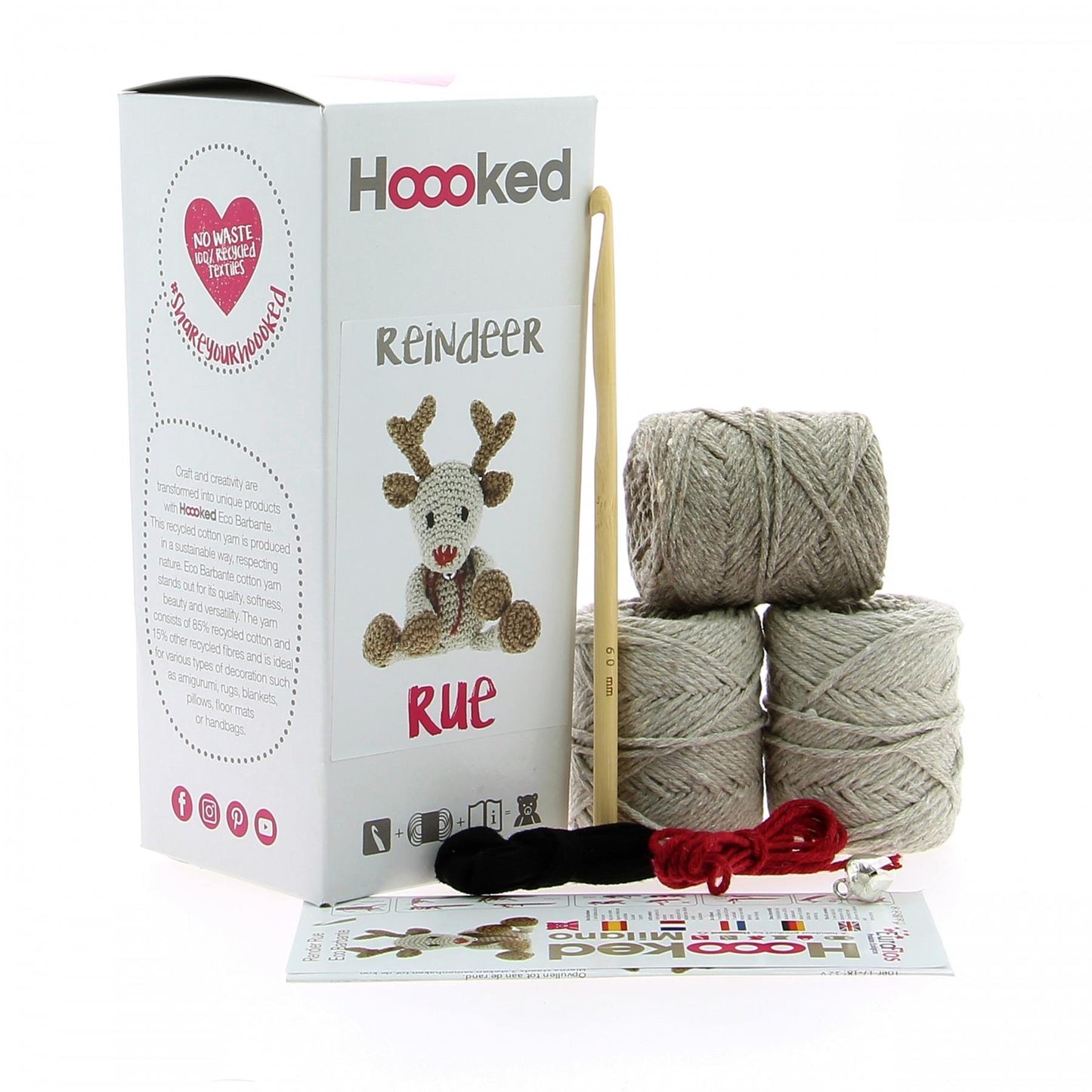 Hoooked Eco Barbante Milano Cotton Reindeer Rue Crochet Amigurumi Kit