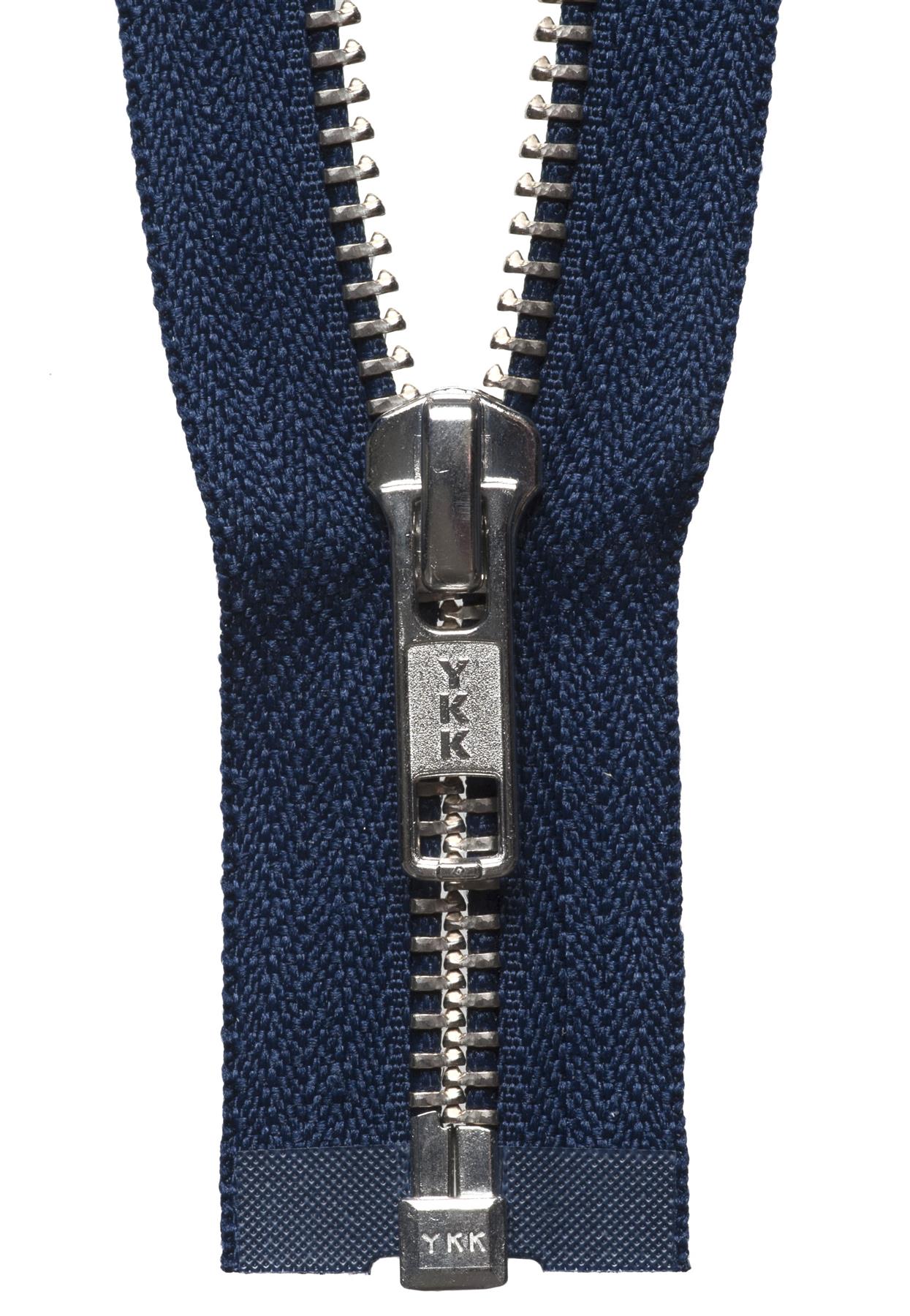 [YKK] Navy Nickel Free Metal Open End Zip - 30Cm