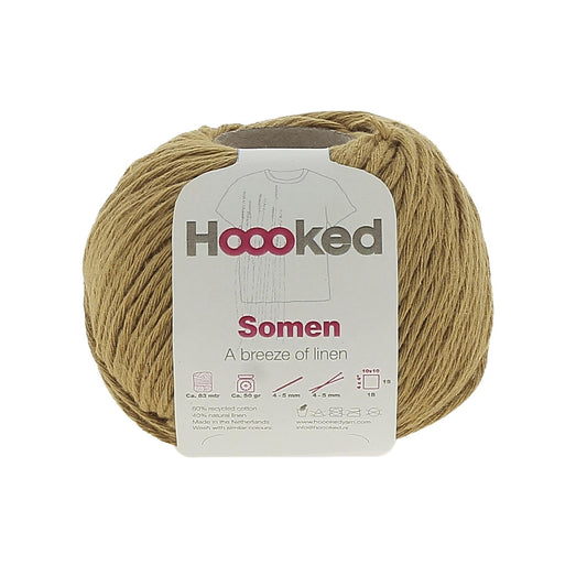 [Hoooked] SO1750G Somen Ambra Yellow Cotton/Linen Blend Yarn - 82.5M, 50g