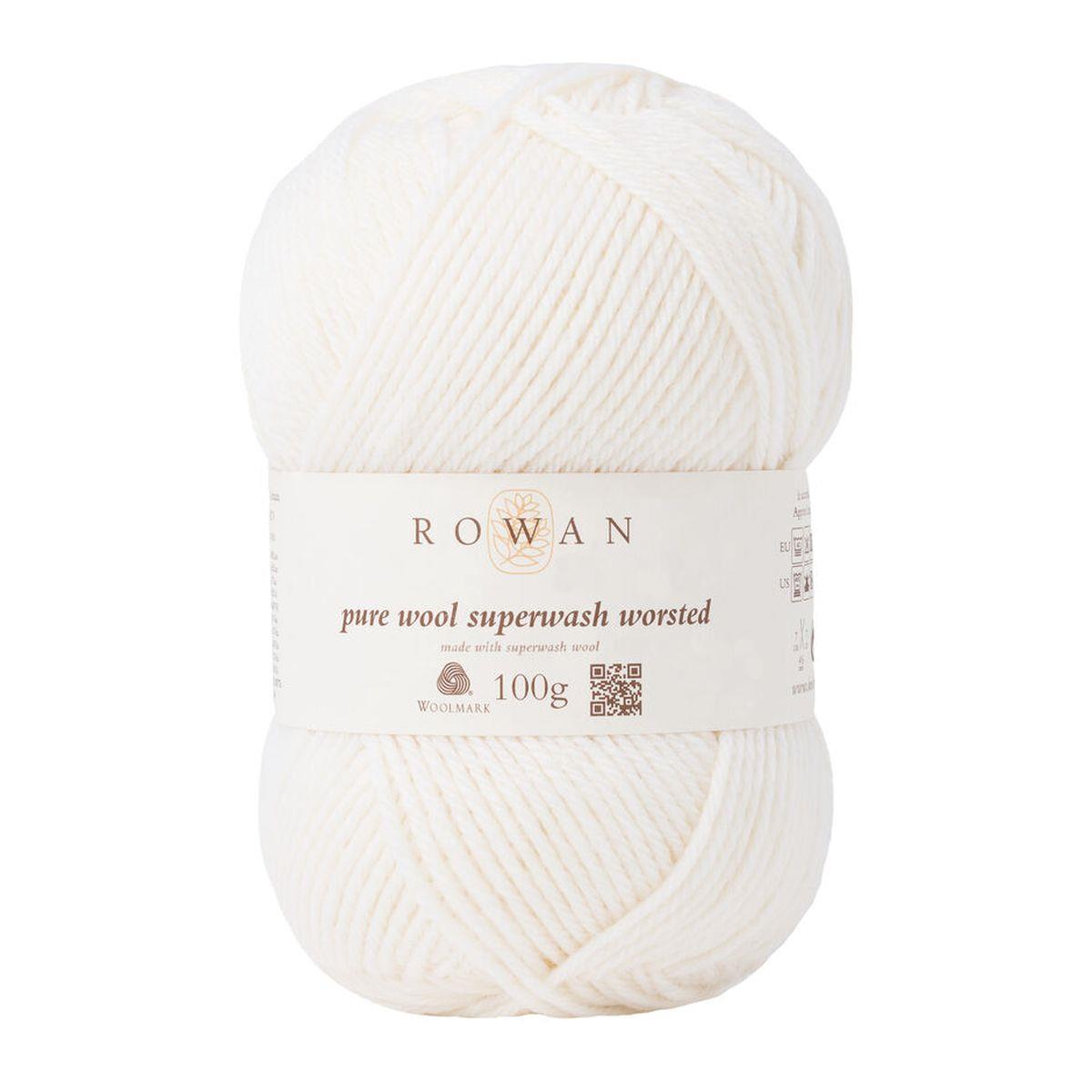 Pure Wool Superwash Worsted 100% Wool Yarn - 100g