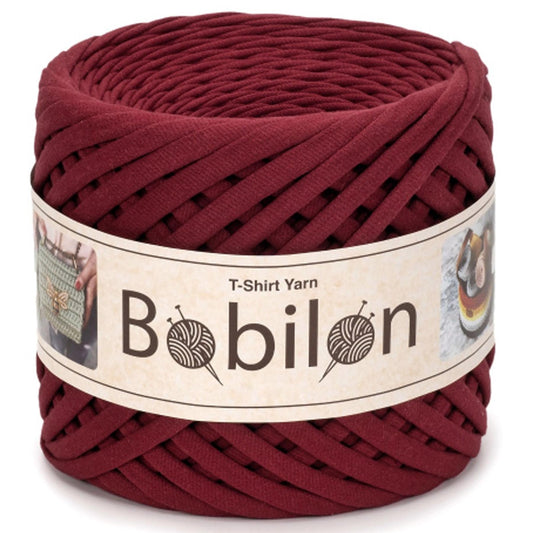 [Bobilon] Mini Burgundy Cotton T-Shirt Yarn - 100M, 5-7mm, 220g