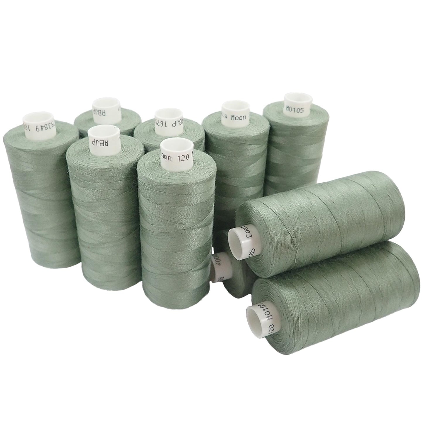 [Moon Thread] M010510 Sage Spun Polyester Sewing Thread - 1000M, Pack of 10