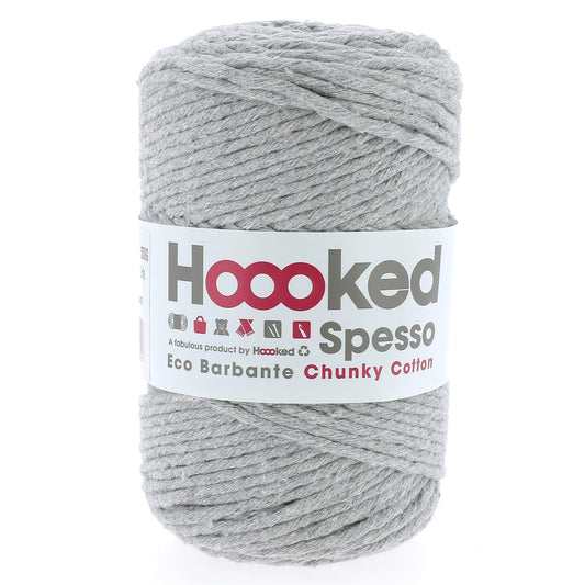 Hoooked Spesso Chunky Cotton Gris Grey Cotton Yarn - 127m (416.7'), 500g