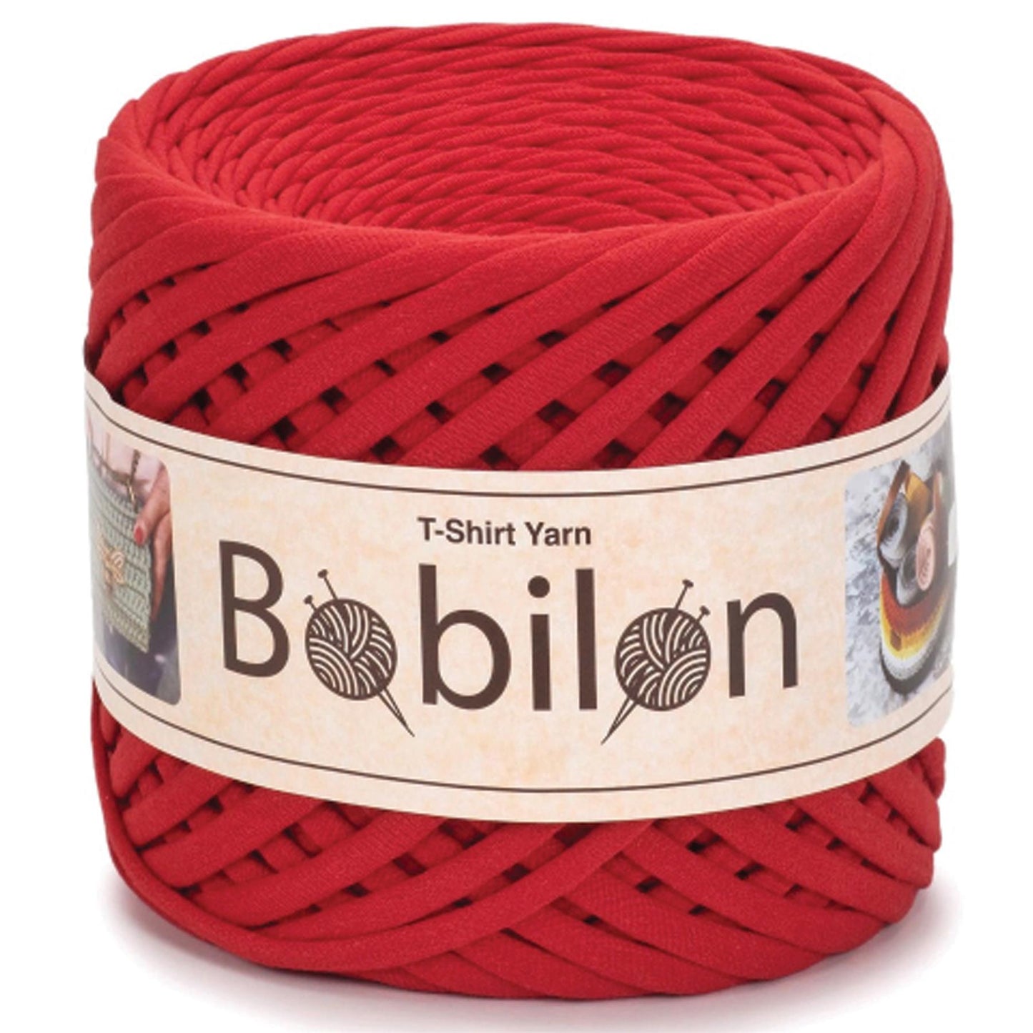 [Bobilon] Mini Lady In Red Cotton T-Shirt Yarn - 100M, 5-7mm, 220g