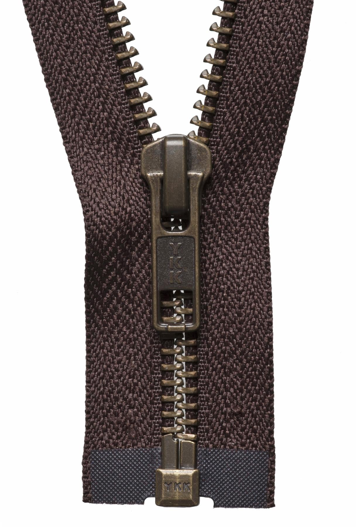 [YKK] Brown Strong Metal Tooth Open End Zip - 71Cm