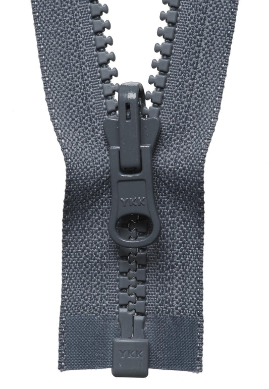 [YKK] Dark Grey Vislon Flip Over Zip - 76Cm
